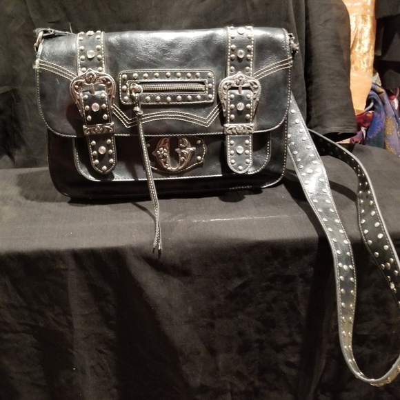 Guess Sgoulder Bag/Leather with Rivets - Picture 2 of 7